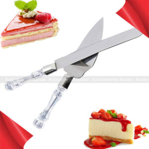 2 pcs Wedding Cake Knife and Server Set Stainless Steel Blade Classic