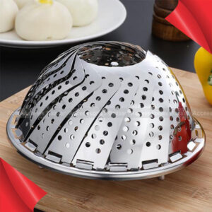 Retractable Stainless Drain Food Steamer Basket Fruit Kitchen Steel Vegetable