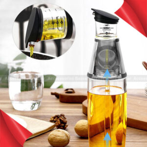 500ml Kitchen Glass Measuring Olive Oil Bottle Pourer Vinegar Dressing